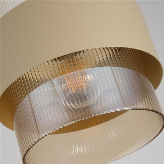 78938-006 Sand Pendant with Amber Ribbed Glass