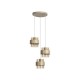 78939-006 Sand 3 Light Cluster Pendant with Amber Ribbed Glass