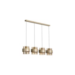 79275-006 Sand 4 Light over island Fitting with Amber Ribbed Glass