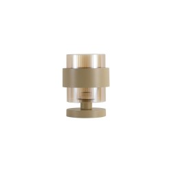 79276-006 Sand Table Lamp with Amber Ribbed Glass