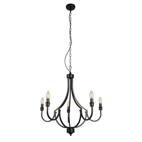 72152-006 Black 5 Light Centre Fitting