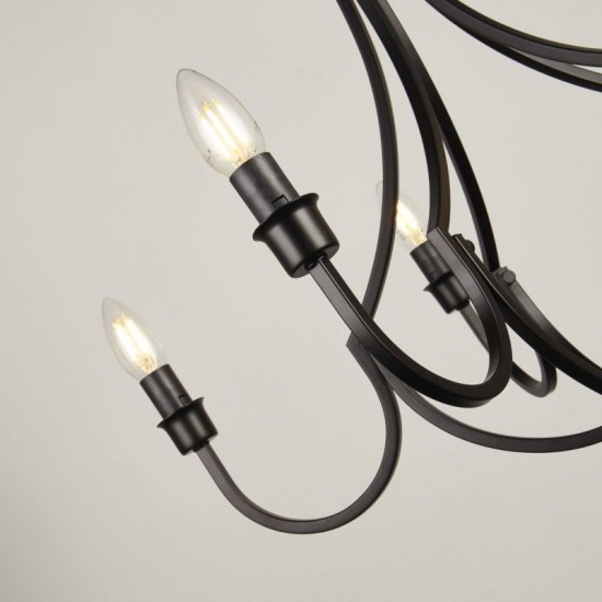 72152-006 Black 5 Light Centre Fitting