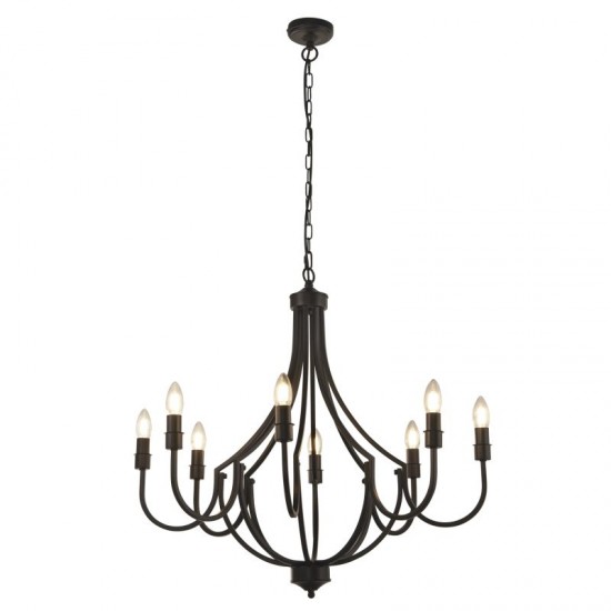 72154-006 Black 8 Light Centre Fitting