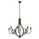 72154-006 Black 8 Light Centre Fitting