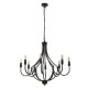 72154-006 Black 8 Light Centre Fitting