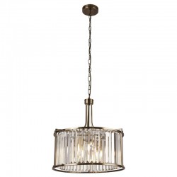 9483-006 Antique Brass 5 Light Pendant with Crystal
