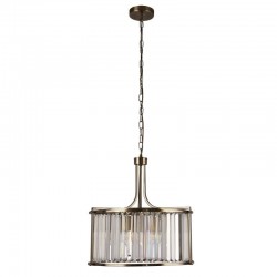 9483-006 Antique Brass 5 Light Pendant with Crystal