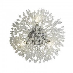 72157-006 Chrome 3 Light Wall Lamp with Crystal