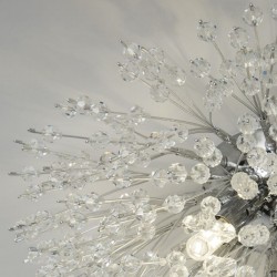 72158-006 Chrome 4 Light Flush with Crystal