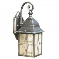 8446-006 Outdoor Black & Silver Wall Lamp