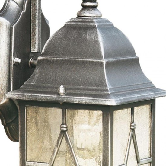 8446-006 Outdoor Black & Silver Wall Lamp