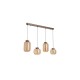 79281-006 LED Latte 4 Light over Island Fitting with Amber Ribbed Glass