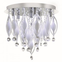 8590-006 Chrome 6 Light Ceiling Lamp with Crystal and Remote 8590-006 Chrome 6 Light Ceiling Lamp with Crystal and Remote