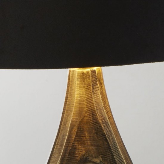 72173-006 Antique Brass Table Lamp with Black Velvet Shade