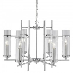 8695-006 Chrome 6 Light Centre Fitting with Clear Glasses