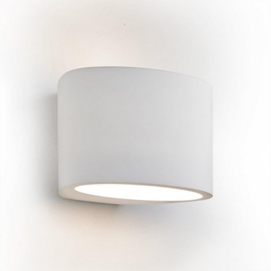 9499-006 White Plaster Oval Wall Lamp