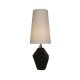 75437-006 Black Marbleised Resin Table Lamp with White Shade