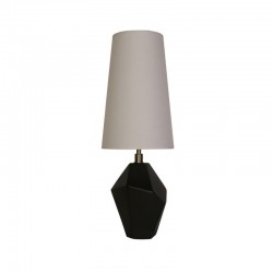 75437-006 Black Marbleised Resin Table Lamp with White Shade