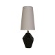 75437-006 Black Marbleised Resin Table Lamp with White Shade