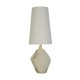 75436-006 White Marbleised Resin Table Lamp with White Shade