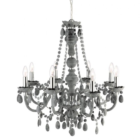 9521-006 Grey Acrylic 8 Light Chandelier