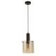 72182-006 Matt Brown Pendant with Amber Glass