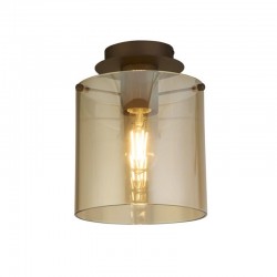 8284-006 Matt Brown Flush with Amber Glass 8284-006 Matt Brown Flush with Amber Glass