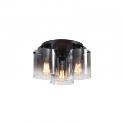 75403-006 Matt Black 3 Light Flush with Smoked Ombre Glass 75403-006 Matt Black 3 Light Flush with Smoked Ombre Glass