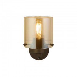 75404-006 Matt Brown Wall Lamp with Amber Glass 75404-006 Matt Brown Wall Lamp with Amber Glass
