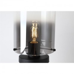 75407-006 Matt Black Table Lamp with Smoked Ombre Glass