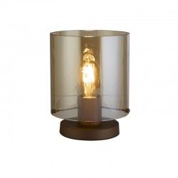 75406-006 Matt Brown Table Lamp with Amber Glass 75406-006 Matt Brown Table Lamp with Amber Glass