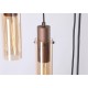 75409-006 Matt Brown 8 Light Cluster Pendant with Amber Glass