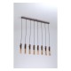 75411-006 Matt Brown 8 Light over Island Fitting with Amber Glass
