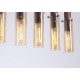 75411-006 Matt Brown 8 Light over Island Fitting with Amber Glass