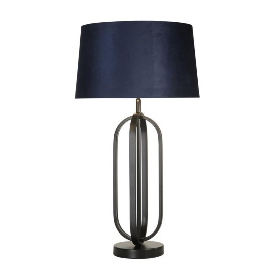 79299-006 Black Table Lamp with Navy Shade
