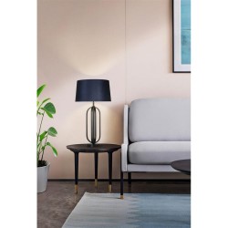 79299-006 Black Table Lamp with Navy Shade