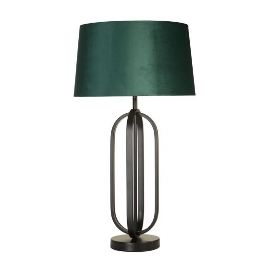 79300-006 Black Table Lamp with Emerald Velvet Shade