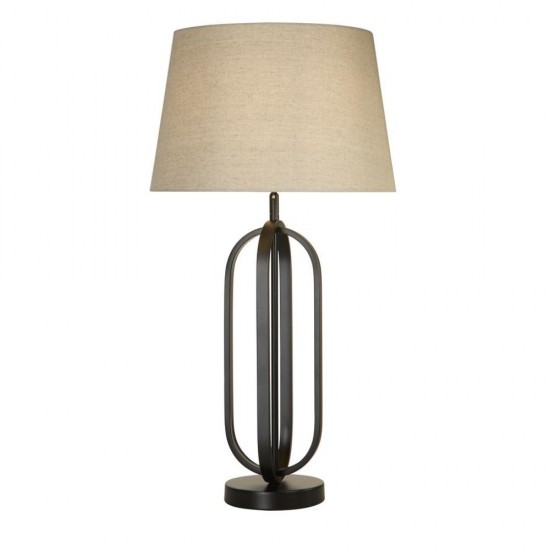 79301-006 Black Table Lamp with Natural Shade