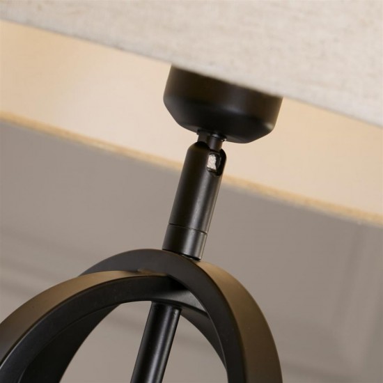 79301-006 Black Table Lamp with Natural Shade