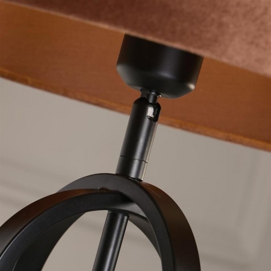 79302-006 Black Table Lamp with Burnt Orange Shade