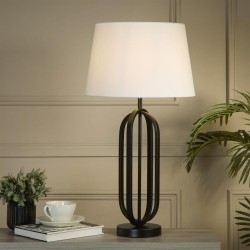 79303-006 Black Table Lamp with White Shade
