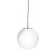 9147-006 Satin Silver Globe Pendant with Opal Glass