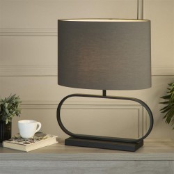 79306-006 Black Table Lamp with Grey Shade