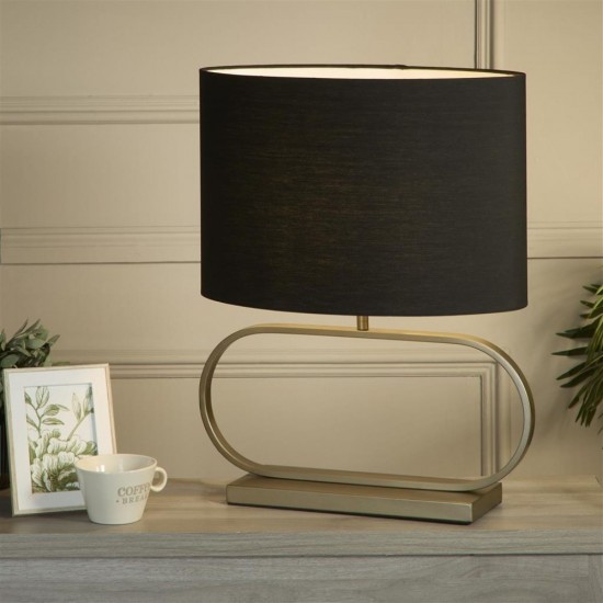 79307-006 Bronze Table Lamp with Black Shade