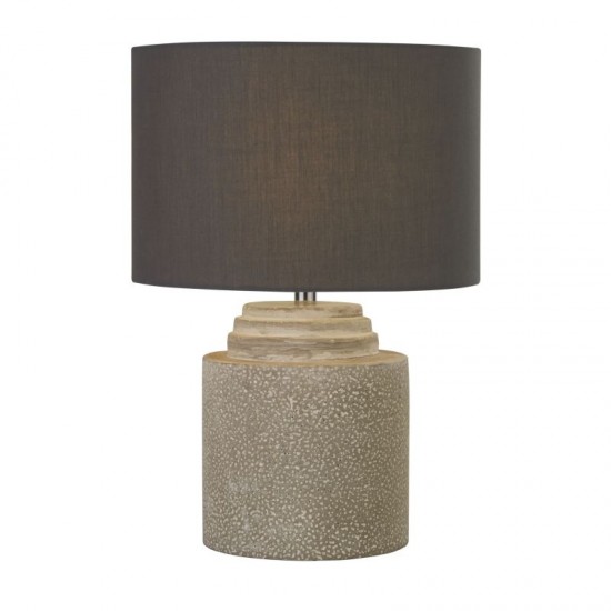 55265-006 Grey Cement Table Lamp with Grey Shade
