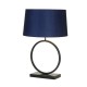 79309-006 Matt Black Table Lamp with Navy Velvet Shade
