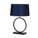 79309-006 Matt Black Table Lamp with Navy Velvet Shade
