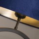 79309-006 Matt Black Table Lamp with Navy Velvet Shade