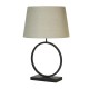 79311-006 Matt Black Table Lamp with Natural Shade