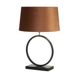 79312-006 Matt Black Table Lamp with Orange Velvet Shade